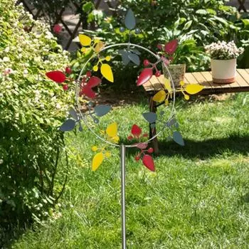 Ветряная мельница Yousheng Metal 3D Wind Spinner с садовым колышком, уличные кинетические вертушки, красочная скульптура ловца ветра для украшения лужайки патио