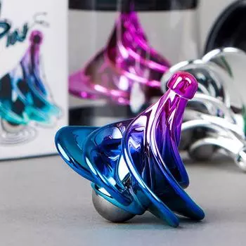 Ветряной черный технический гироскоп: Скрученная вручную игрушка для декомпрессии для мужчин Wind Spinning Top циан