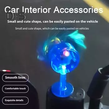Ветряные мельницы Модель украшения автомобиля Светодиодная центральная консоль украшения для автомобилей Мотоциклы Красочные светящиеся колеса Аксессуары для салона автомобиля синий