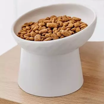 Vevesoas Cat Food Ceramic Cat 15 Degree Cat Food для питья для собак и уменьшает нагрузку на шею и нижнюю часть тела, предотвращает легкое попадание кошачьего корма Cat Food