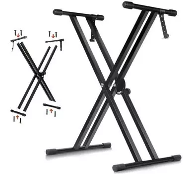 Vevesoas Keyboard Double Frame Простая сборка подставки для электронного пианино музыкальный инструмент устойчивый кронштейн для электронного органа Подставка,
