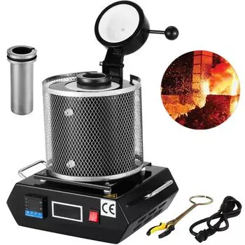 VEVOR 2 кг 3 кг 1150 цифровая автоматическая плавильная печь для литья рафинирования плавления лома серебра, золота, олова, алюминия