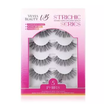 veyesbeauty Dreamy Lash Clusters Invisible Band СЕРИЯ STRICHIC Быстрое и легкое нанесение 5 пар 1 X TRAY чёрный