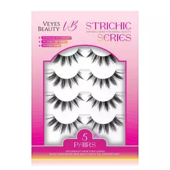 veyesbeauty Manga Lash Clusters Invisible Band STRICHIC SERIES Быстрое и легкое нанесение 5 пар 1 X TRAY чёрный