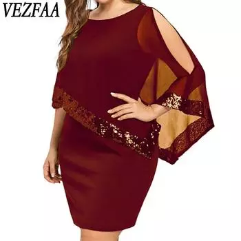 VEZFAA Women s Fashion Summer Spring Print Sleeveless O-Neck Middle Waistline Casual Dresses S чёрный