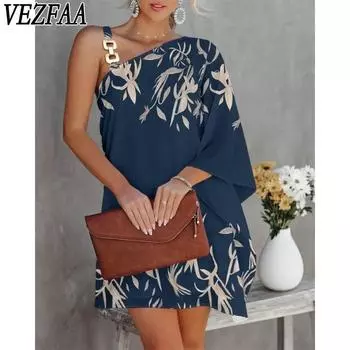 VEZFAA Женская мода Лето Весна Средняя талия Повседневные платья S белый