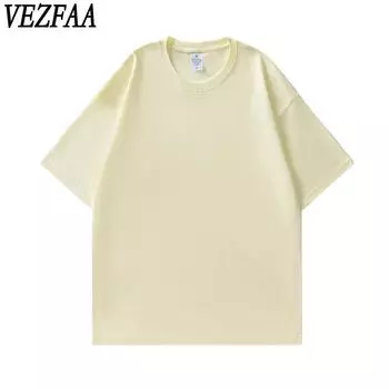 VEZFAA Женская мода Повседневный однотонный принт Лето Весна Короткие рукава О-образный вырез Блузки и рубашки S розы красного