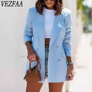 VEZFAA женские модные повседневные осенне-зимние однотонные блузки и рубашки с длинными рукавами с принтом S красный