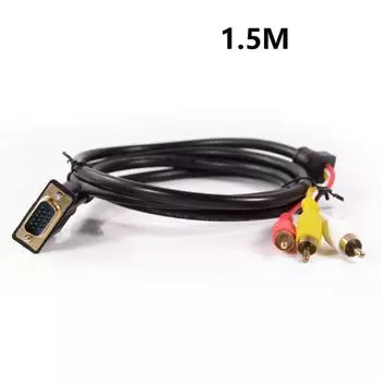 VGA TO 3 RCA Мужской кабель Компонентный AV-адаптер Конвертер Видеокабель для ПК 5 футов 1,5 м