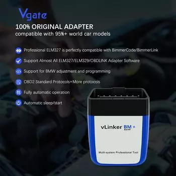 Vgate vLinker BM ELM327 для BMW сканер Wi-Fi Bluetooth 4.0 OBD2 OBD 2 автомобильный диагностический автоматический сканирующий инструмент Bimmercode ELM 327 V 1 5