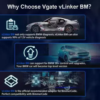 Vgate vLinker BM ELM327 для BMW сканер Wifi Bluetooth 4.0 OBD2 OBD 2 автомобильный диагностический автоматический сканирующий инструмент Bimmercode ELM 327 V1.5 V1 5