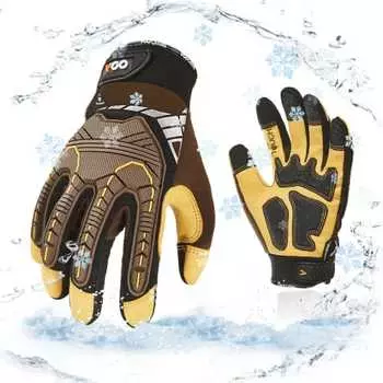 [Vgo...] 0 Low Temperature Gloves, 3M Thinsulate, Brushed Lining, Touch Panel, Waterproof, Cold Protection, Work Gloves, Shock Reduction, Vibration Re
