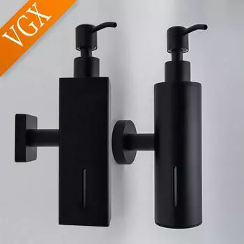 VGX Black Square Liquid Soap Dispensers Stainless Steel Round Soap Dispenser Liquid Bottle Pump for Kitchen Bathroom Accessories