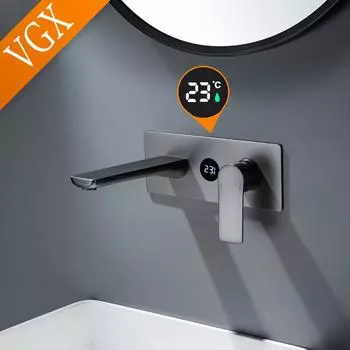 VGX Concealed Basin Faucets Embedded Cartridge Basin Mixer Bathroom Faucet Gourmet Washbasin Tapware Hot Cold Water Tap Brass Brass