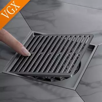 VGX латунная полоса для слива пола, противозапаховая крышка сливного клапана, душевой сифон, сливы для кухни, ванной комнаты, прачечной, аксессуары для ванной комнаты 100