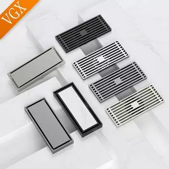 VGX Невидимый сливной клапан для пола Крышка душевого трапа Длинный сливной клапан Предотвращение обратного потока для кухни, ванной комнаты, латунь, антизапах