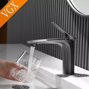 VGX Роскошные смесители для ванной комнаты Смеситель для раковины Смеситель для раковины Gourmet Смеситель для горячей и холодной воды Латунный хром Черный матовый золотой Brass
