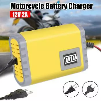 Вход переменного тока 110-220 В для свинцово-кислотных аккумуляторов 3-20 Ач, умное зарядное устройство для мотоциклов, аксессуары для мотоциклов, вилка европейского стандарта, США, выход постоянного тока 12 В, 2 А US Plug
