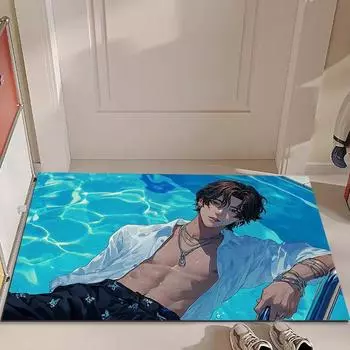 Входная дверь Цветная бирка Красивый шелковый коврик с кольцом Бытовая входная дверь Коврик для грязи Уличный грязеотталкивающий пылезащитный Можно подгонять 40 * 60cm Silk Circle