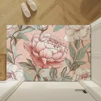 Входная дверь Цветочный Шелковый Напольный Коврик Бытовой Входной Дверь Грязезащитный Коврик Уличный Грязеотталкивающий Пылеудаление Может Быть Изготовлен По Индивидуальному Заказу Ковер 40 * 60CM Silk Ring