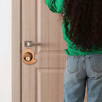 Входная дверь офиса из массива дерева для владельцев магазинов, креативный орнамент, колокольчик и Whale