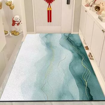 Входная дверь Простой коврик Входная дверь Домашний коврик Нескользящий проволочный коврик с кольцом Грязеотталкивающий коврик для ног Можно резать ковер 40 * 60CM Silk Ring