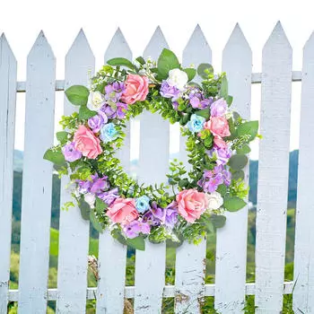 Входная дверь Весенний венок Роза Модный искусственный элегантный подвесной цветок для украшения