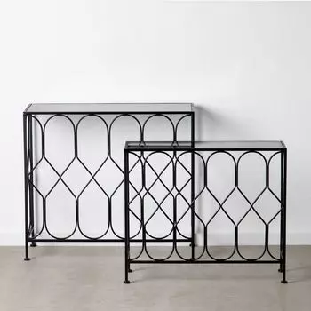 Входная группа 90 x 35 x 80 см, черное стекло, металл (2 единицы)