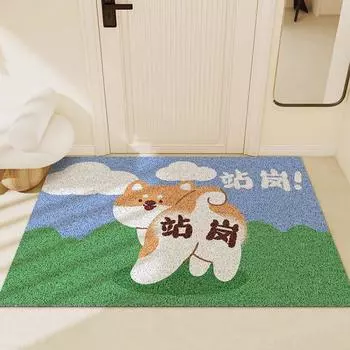 Входной коврик для входной двери из ПВХ Chaichai Creative для арендованного дома, коврик для входной двери из грязевого шелка 40 * 60CM [crystal velvet cannot be cut]