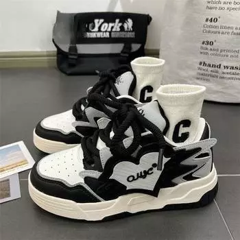 Vibe high street американские ретро-тенденции на платформе одиночные туфли в стиле колледжа черного и серого цветов, сочетающиеся между собой, повседневные туфли для женщин 35 красный