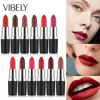 VIBELY Black Tube Scrub Warhead Матовая водонепроницаемая губная помада без погружения в чашку Губная помада 01