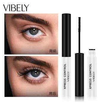 VIBELY Черно-белый тюбик с тонкой головкой, длинная водостойкая тушь для пота и против пота, не размазывающийся черный низ ресниц First Scholars чёрный