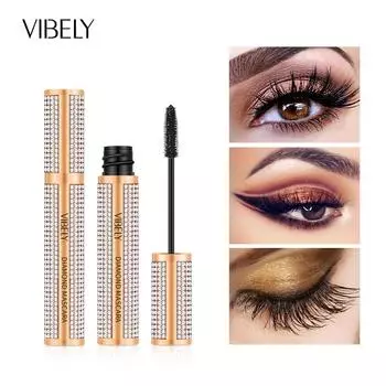 VIBELY Diamond Star 4D Mascara Длинная вьющаяся водостойкая и не размазывающаяся тушь для ресниц Small Gold Diamond