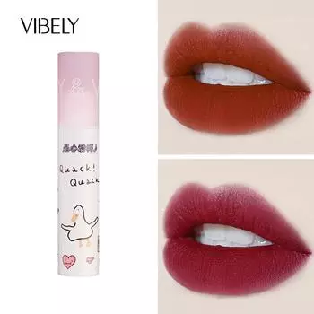 VIBELY Fantasy Flower Duck Matte Lip Glaze Velvet Водостойкая долговечная антипригарная слизь для губ Шесть цветов Прекрасная губная помада