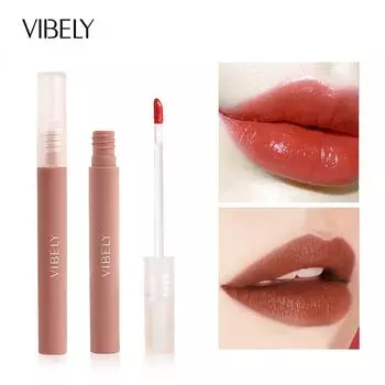 VIBELY Каштановый матовый блеск для губ с кремовой текстурой Осень и зима Новый бархатный матовый высококачественный стойкий белый цвет 901#