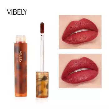 VIBELY Matte Amber Lip Glaze Антипригарная губная помада Amber Leopard Lip Glaze
