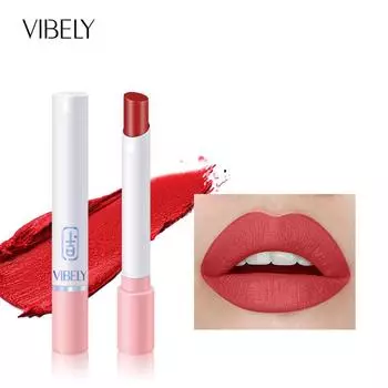 VIBELY Matte Non-Stick Lipstick Single Small Fine Lipstick Pink