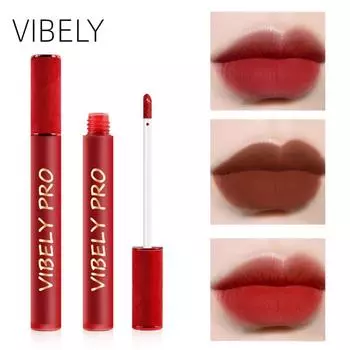 VIBELY Red Matte Air Lip Glaze Бархатный матовый блеск для губ High-end Mouth