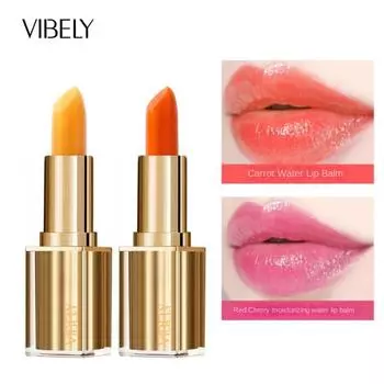 VIBELY Увлажняющая, увлажняющая помада, не прилипает к чашкам, осенне-зимняя нюдовая губа, каротин, помада для изменения температуры 1pcs красный