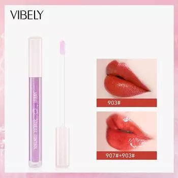 VIBELY Young Girl Fantasy Прозрачное Зеркало Водянистая Глазурь Для Губ Тонкий Блеск Перламутровый Блеск Для Губ Антипригарный Блеск Для Губ Праймер 903#