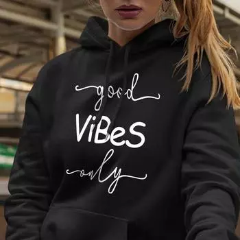 Худи Vibes, Толстовки с капюшоном, Однотонные свитшоты с алфавитом, Худи Woozed XS