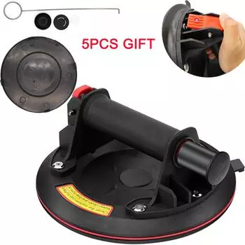 Вибрационная присоска для плитки, гранита, стекла, присоска 8 дюймов, профессиональные вакуумные присоски, мощные, 250 кг, подшипниковый вакуумный подъемник чёрный