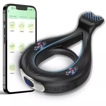 Вибрационное кольцо для члена с управлением через приложение с дизайном для большого пальца и 9 режимами вибрации для более длительной, более сильной и сильной эрекции, секс-игрушки для взрослых для пар