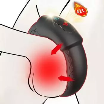 Вибрационное кольцо для пениса с подогревом для мужчин, кольца для пениса, мужской массажер для задержки эякуляции, длительная эрекция, секс-игрушка, вибратор