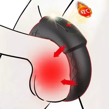 Вибрационное кольцо для пениса с подогревом для мужчин, кольца для пениса, мужской массажер для задержки эякуляции, длительная эрекция, секс-игрушка, вибратор