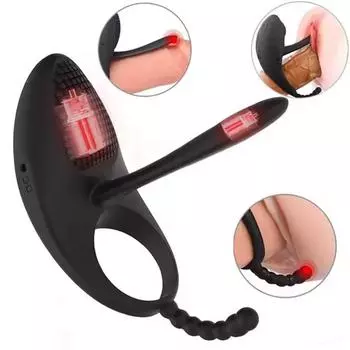Вибрационное кольцо для пениса с языком, стимулятор клитора, носимый вибратор для пениса с 7 режимами вибрации, двойной мотор, эрекция длится дольше и сильнее