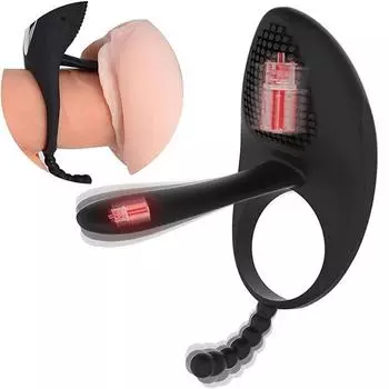 Вибрационное кольцо для пениса с языком, стимулятор клитора, носимый вибратор для пениса с 7 режимами вибрации, двойной мотор, эрекция длится дольше и сильнее