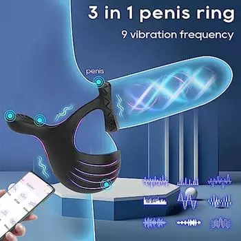 Вибрационное кольцо для пениса с управлением через приложение, мужской массажер для задержки эякуляции, мошоночный шарик, вибратор для яичек, секс-игрушки для мужчин, игрушки для пар