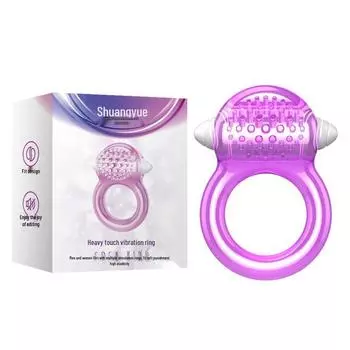 Вибрационное кольцо для удовольствия: Двойной сенсорный массажер для пениса и точки G для пар
