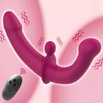 Вибрационный анальный массажер простаты с двойной головкой, 10 скоростей, страпон, фаллоимитатор без бретелек, вибратор, вибраторы точки G 12.5cm